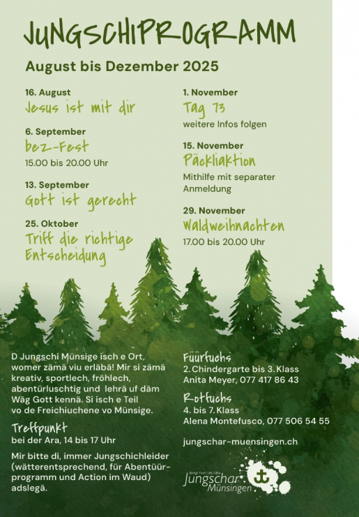Jungscharprogramm der Jungschar Münsingen
