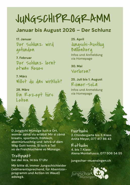 Jungscharprogramm der Jungschar Münsingen